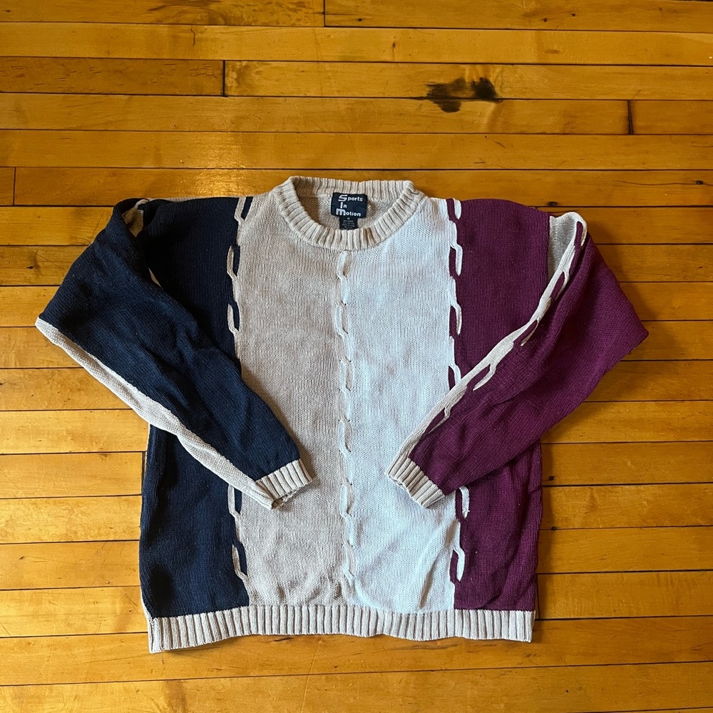 Chunky Vintage Colorblock Sweater